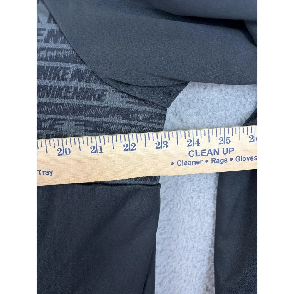Nike Hoodie Mens Large Black Dri-FIT Graphic Pullover Zipper Pockets Sweatshirt